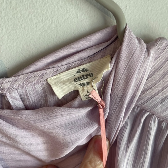 ENTRO Knee-Length Mock Neck Lavender Dress - Large - NWT - Picture 4 of 11